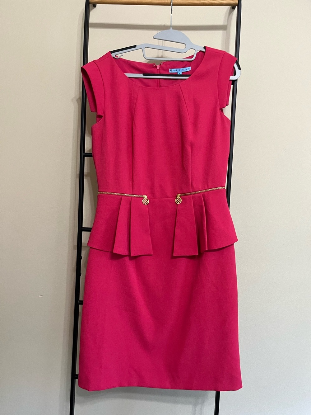 Antonio Melani Pink Peplum Sheath Dress - Size 8 Power Suit Workwear